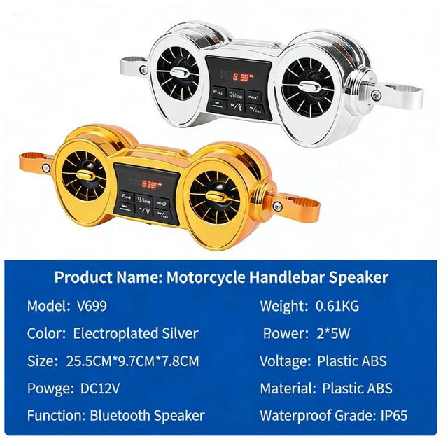 Portable Bluetooth Audio System with Skull Design, Mountable on Motorcycle/Tricycle Handlebar