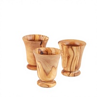 Verre à shot cylindrique en bois artisanal écologique classique 25 ml ArtisRaw pour cocktails, origine TN