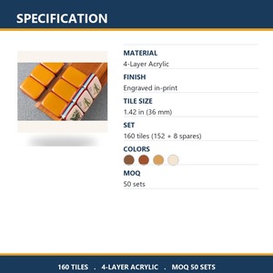 Maison de pain d'épices de Noël marron chaud personnalisée, 160 tuiles, 4 couches, acrylique gravé, cadeau de <span class=keywords><strong>vacances</strong></span> chaleureux, ensemble de Mahjong américain - Product Image 5