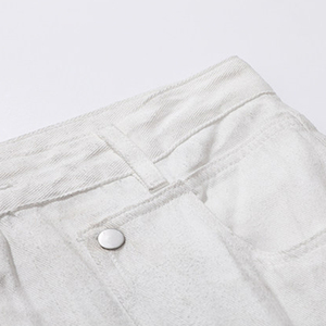 Pantalones <span class=keywords><strong>Cargo</strong></span> <span class=keywords><strong>Blancos</strong></span> Lavados Estilo Americano Vintage, Pantalones Personalizados para Hombre, <span class=keywords><strong>Jeans</strong></span> Casuales Desgastados, <span class=keywords><strong>Jeans</strong></span> Anchos de Pierna Recta - Product Image 3