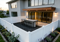 Clôture de Confidentialité en PVC Blanc Résistante aux Intempéries avec Design Écologique, Installation Facile, Clôture de Sécurité et Modélisation 3D pour Piscine et Jardin
