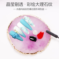 Nouveau Design rond résine Agate pierre Nail Art Palette caboteur pour peinture couleur mélange ongles tableau d'affichage maquillage plaque outil