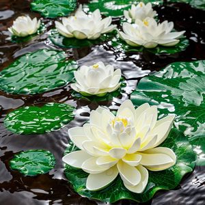 9 pièces <span class=keywords><strong>de</strong></span> lotus artificiels réalistes flottants en <span class=keywords><strong>mousse</strong></span>, nénuphars artificiels pour <span class=keywords><strong>aquarium</strong></span>, réservoir, maison, <span class=keywords><strong>jardin</strong></span>, patio, étang - Product Image 1