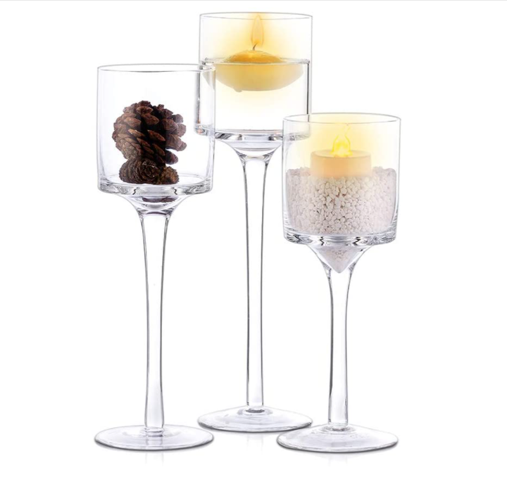 Home Decorating Craft Gift Empty Candlestick Container Tealight Glass ...