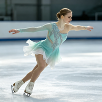 Robe de patinage artistique et de danse pour enfants et adultes, dégradé menthe et blanc, à une manche, avec strass et découpes florales au dos, pour compétition et spectacle