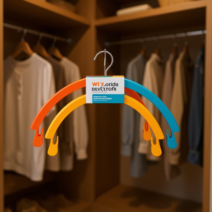 Cintre en plastique Myrva Rainbow Hook avec pinces pour le rangement des vêtements dans la garde-robe - Product Image 2