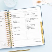 Carnet de notes/agenda/journal à spirale avec couverture en tissu personnalisée avec logo d'usine