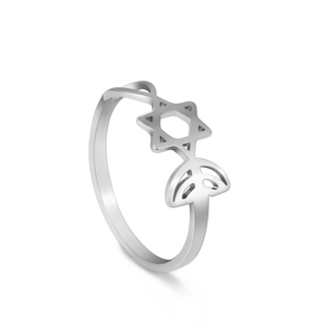 <span class=keywords><strong>Anillo</strong></span> con <span class=keywords><strong>Sello</strong></span> Messiánico, <span class=keywords><strong>Anillo</strong></span> de Acero Inoxidable para <span class=keywords><strong>Mujer</strong></span>, Estrella de David, Menorá, Amuleto de Israel, Joyería Vintage, Accesorios de Janucá - Product Image 6