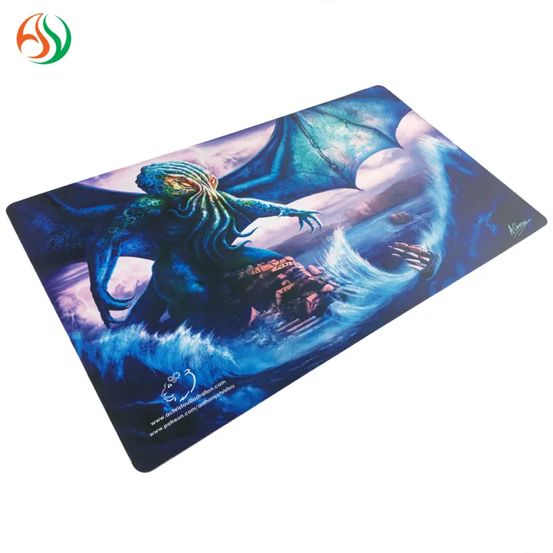 24x14 inç neopren kauçuk Yugioh Playmat özel tasarım baskı büyük boy Mouse Pad toptan Yugioh Microfiber mikrofiber