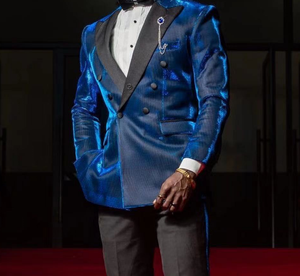 Tailor Made Blazer Blue Velvet Business <span class=keywords><strong>Elegante</strong></span> Ocio Esmoquin Coat para Gentleman Blazer 2 Piezas - Product Image 2