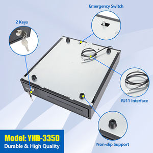 Cajón <span class=keywords><strong>de</strong></span> <span class=keywords><strong>caja</strong></span> registradora POS <span class=keywords><strong>de</strong></span> 335mm <span class=keywords><strong>de</strong></span> ancho YHDAA, 4 bandejas <span class=keywords><strong>de</strong></span> billetes ajustables y 8 bandejas <span class=keywords><strong>de</strong></span> monedas extraíbles, interfaz RJ11 para sistema POS - Product Image 5