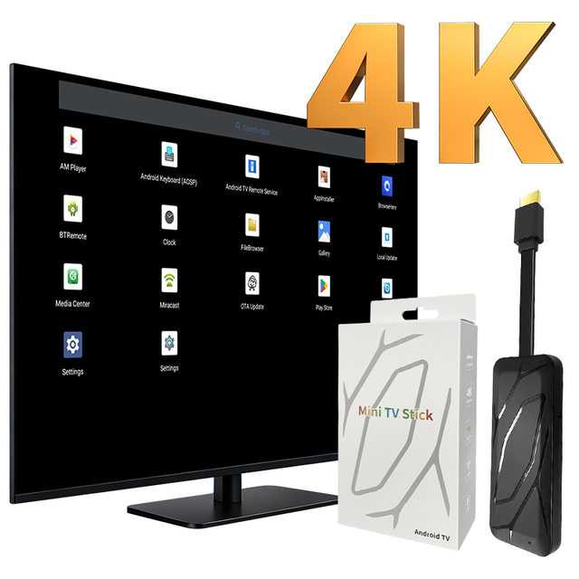 Custom Factory 4K 2GB 16GB Android 14 ZX5M Smart HD TV Stick AmlogicS905X Quad Core 5G WiFi 6 BT 5.4 USB 3.0 Home Theater Video