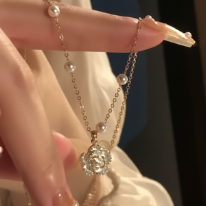 Vendita calda di tendenza di moda argento angelo chiave con strass girocollo stile coreano collane con ciondolo Fine per le donne all'ingrosso - Product Image 1