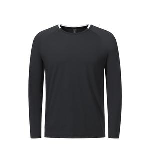 เสื้อ87% โพลีเอสเตอร์13% สแปนเด็กซ์แบบเรียบแห้งพอดีเสื้อกีฬาแขนยาวคอกลมยืดหยุ่นสูงเสื้อกีฬา - Product Image 6