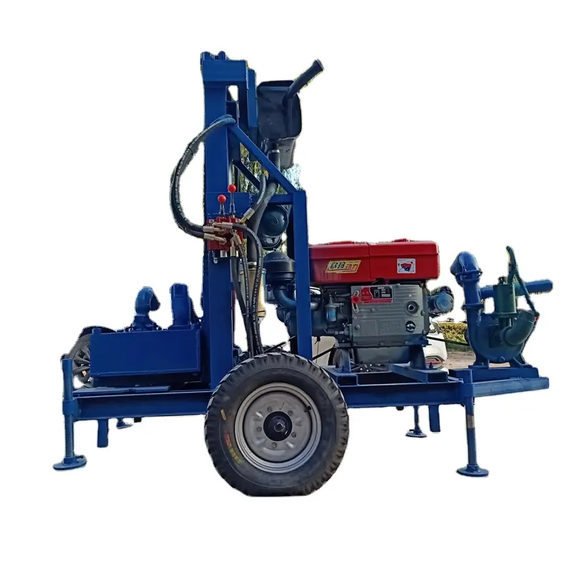 2023 120 M Rotary Diesel Oil Drilling Rig Used Wells Water Drilling Machine Easy to Move Engine Belt Hook