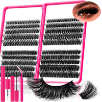 Kit d'extension de cils DQL grande capacité, en vison synthétique confortable, épaisseur 0,07 mm, tige en coton noir, cils de 10 à 16 mm