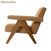 Fauteuil de salon populaire à une place, confortable, en tissu avec cadre en bois massif pour la décoration de la maison