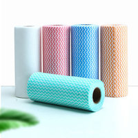 Usine personnalisé Spunlace tissu non tissé Viscose/Polyester impression traitement chiffon de nettoyage rouleau motif ondulé cuisine essuyer