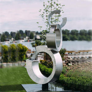 Sculpture d'art de <span class=keywords><strong>fontaine</strong></span> circulaire en acier inoxydable 304, jardin, intérieur, extérieur, Center commercial, décoration, grande Sculpture en métal - Product Image 4
