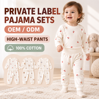 Ensemble pyjama bébé 100% coton, haut à manches longues, pantalon taille haute, imprimé lapin et oiseau, doux, respirant, unisexe, vente en gros OEM