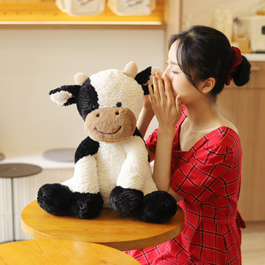 Peluche di mucca morbido floscio animale da fattoria imbottito accessorio per bambole alla rinfusa regali per bambini compleanno cartone animato ispirato alla mucca imbottito - Product Image 2
