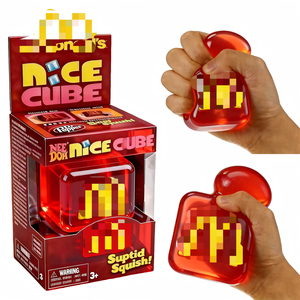 Nuovo Nee Doh Edizione Limitata M Brand Cubo Antistress a Forma di Hamburger Quadrato Suptid Squish Rosso Carino Ecologico Sensoriale Morbido - Product Image 1