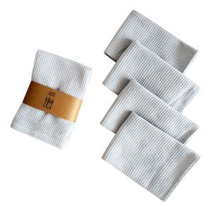 Essuie-tout carré en coton gaufré uni, séchage rapide, marque JY, chiffons de nettoyage tissés pour la cuisine - Product Image 1