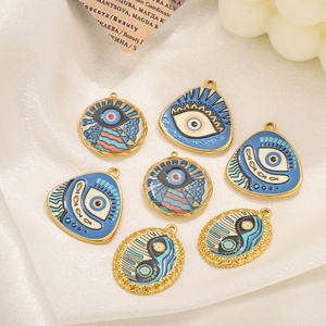 จี้เคลือบลายตาปีศาจสไตล์โบโฮ |   จี้นาซาร์สแตนเลสสตีลชุบทอง 18K PVD สำหรับทำเครื่องประดับ |   กันน้ำและป้องกันการแพ้ - Product Image 3