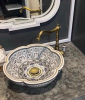 Homlex Robinet de lavabo de cuisine monotrou en laiton antique de haute qualité à poignée unique moderne classique brossé poli