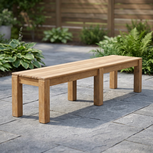Bancos de Madera Maciza sin Respaldo de 2 m, Diseño Moderno, Banco para Exteriores, Escuela, Gimnasio - Product Image 1