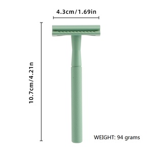 มีดโกนโลหะหลายสีแบบใช้ซ้ำได้ ใบมีดสองคม คุณภาพสูงสำหรับผู้หญิง - Product Image 1