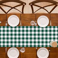 Chemin de table en toile de lin coloré Buffalo Grid, 13 * 72 pouces, utilisé pour la décoration de table de cuisine à domicile
