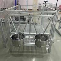 Corral para Cabras, Valla Desmontable para Ganado, Jaula de Alimentación Desmontable Compatible con Pastoreo, Valla Galvanizada para Granja, Corral para Terneros 1200x1000x1000