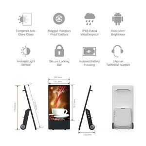 Afficheur numérique portable d'extérieur à haute luminosité, alimenté par batterie, étanche IP65, 43 pouces, pour publicité - Product Image 6