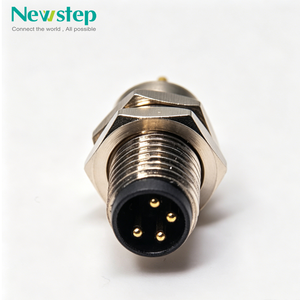 Conector de Enchufe Actuador <span class=keywords><strong>M8</strong></span> Tipo DIN Circular IP67/IP68 Impermeable con 4 Pines Macho y Baño de Oro para Montaje Trasero en Panel - Product Image 2