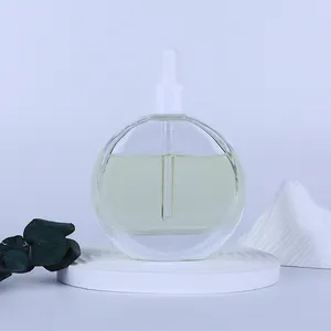 סיטונאי 50 מ""ל שטוח עגול בקבוק טפטפת זכוכית ייחודי לשמן שיער