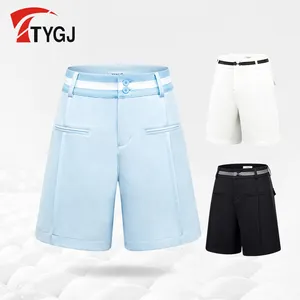 Pantalones de mujer de uniforme de golf, pantalones pentagonales casuales de color sólido nuevos de Primavera/Verano, pantalones cortos deportivos ajustados y adelgazantes para exteriores