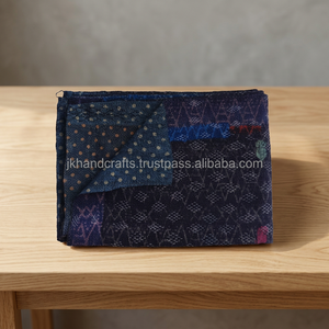 Vintage Reversible Hand Stitch Kantha Rally Cotton Sari Gudri Reversible Hand Stitch Kantha Rally Cotton Sari Gudri - Product Image 2