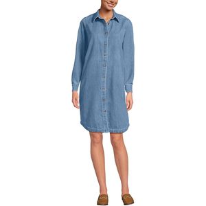 Robe chemise en lin pour femme FOXA, manches longues, boutonnée sur le devant, taille naturelle, tenue décontractée pour tous les jours, tissu respirant tissé - Product Image 1