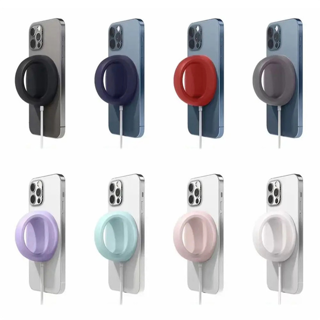 Soft Anti-slip Charger Stand Protective Protector Ring Holder Case Finger Wireless Charging Silicone Cover for Magsafe
