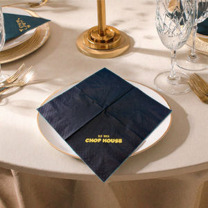 Servilletas de Papel Desechables Personalizadas para Cócteles, Doradas, de 2 Capas, Estilo Bolsa, con Logotipo Impreso, Pulpa de Madera Virgen, para Bodas y Ocasiones Especiales - Product Image 5