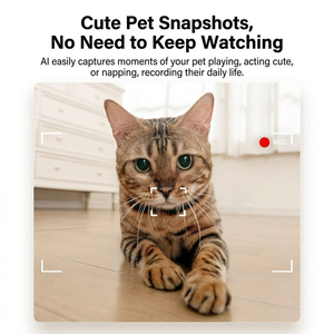 Robot Compagnon Intelligent Automatique <span class=keywords><strong>pour</strong></span> <span class=keywords><strong>Animaux</strong></span> de Compagnie avec Caméra WiFi 1080P, Surveillance à Distance, Audio Bidirectionnel, Recharge Automatique, Suivi et Jouet Interactif - Product Image 4