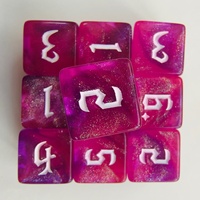 Dés cubiques en acrylique à 6 faces, 16 mm, chiffres transparents multicolores ; Dés de jeu de table D&D D6, lot de 10 pièces