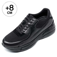 Sneakers da uomo con rialzo interno, traspiranti in mesh, casual, per aumentare l'altezza di 8 cm/3,15 pollici
