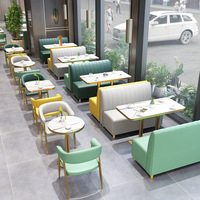 Vente directe d'usine, mobilier de restaurant, table en pierre moderne de luxe léger, chaise de salle à manger en fer, mobilier commercial pour café