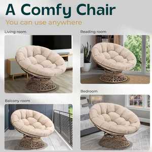 <span class=keywords><strong>Fauteuil</strong></span> de jardin Chaise œuf de cour Chaise Papasan, avec rotation à 360 degrés - Product Image 4