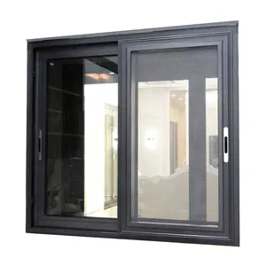 Fenêtre coulissante en aluminium à Double vitrage en aluminium cadre fenêtres