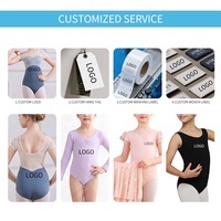 A102 Grosir Pabrik Langsung Leotard Balet Anak Lengan Pendek Berbahan Jaring Renda Putih Kerah Bulat Pakaian Tari Kustom untuk Studio