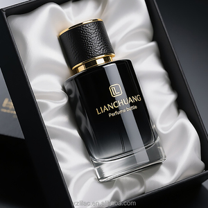 Bottiglia di profumo di vetro cilindrica bottiglia di profumo personalizzato di lusso 50ml bottiglia di profumo vuota con confezione - Product Image 2
