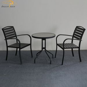 कैज़ुअल बिस्ट्रो डाइनिंग टेबल और कुर्सियाँ होटल रेस्तरां कॉफ़ी शॉप डाइनिंग टेबल सेट एल्युमीनियम गार्डन आँगन आउटडोर फ़र्निचर - Product Image 1